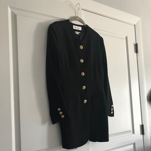 SPIEGEL LUXE Black Gold Button VINTAGE Blazer Jacket Sz 6